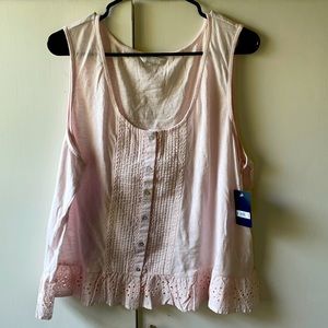 Soft blush Lucky Brand Sleeveless Top XXL NWT